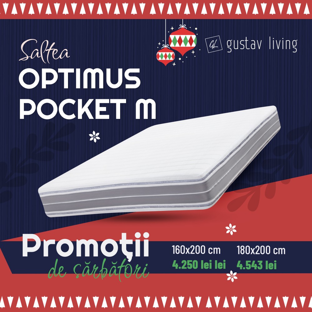 Saltea Optimus Pocket M, arcuri impachetate individual